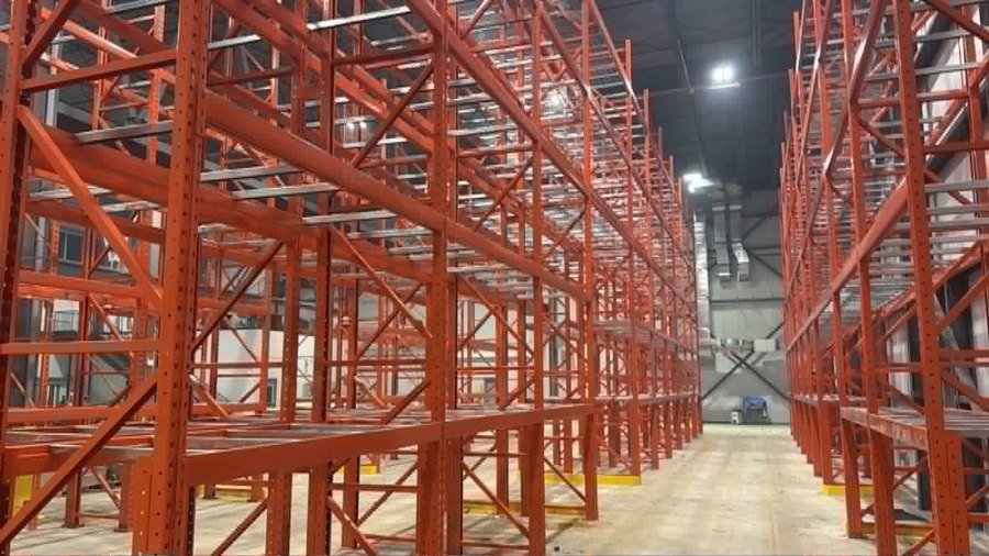 Warehouse pallet racking assembled by the SOIS team
